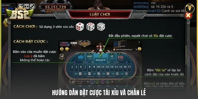 Hướng dẫn đặt cược Tài Xỉu và Chẵn Lẻ