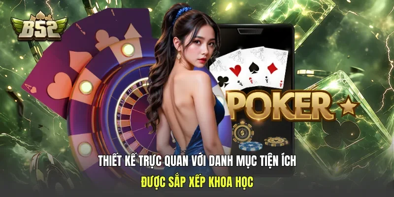 Thiết kế trực quan với danh mục tiện ích được sắp xếp khoa học